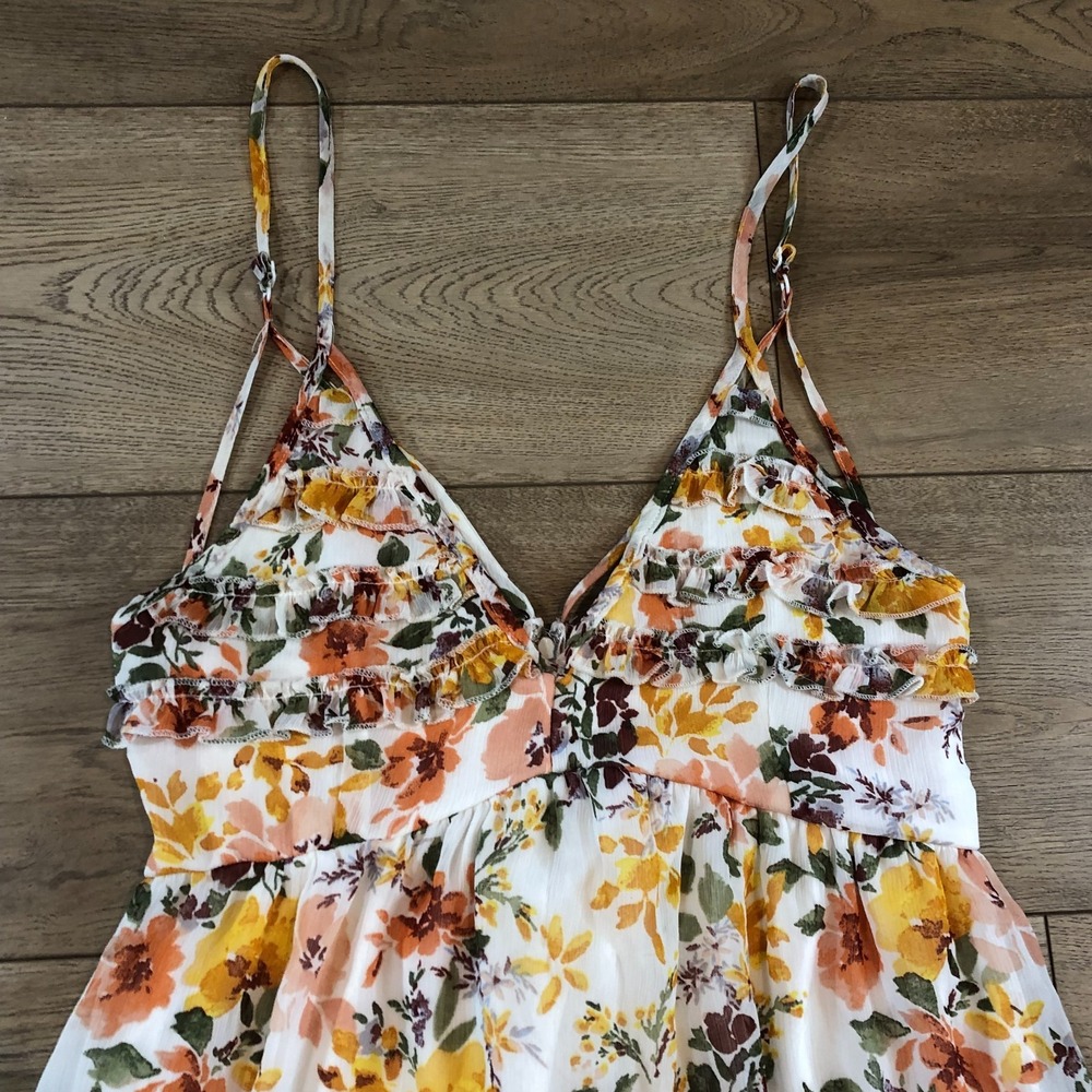 Trixxi Dress Womens M Floral Mini Y2K Coquette Babydoll Fairy Ruffle Cottagecore - Picture 7 of 11